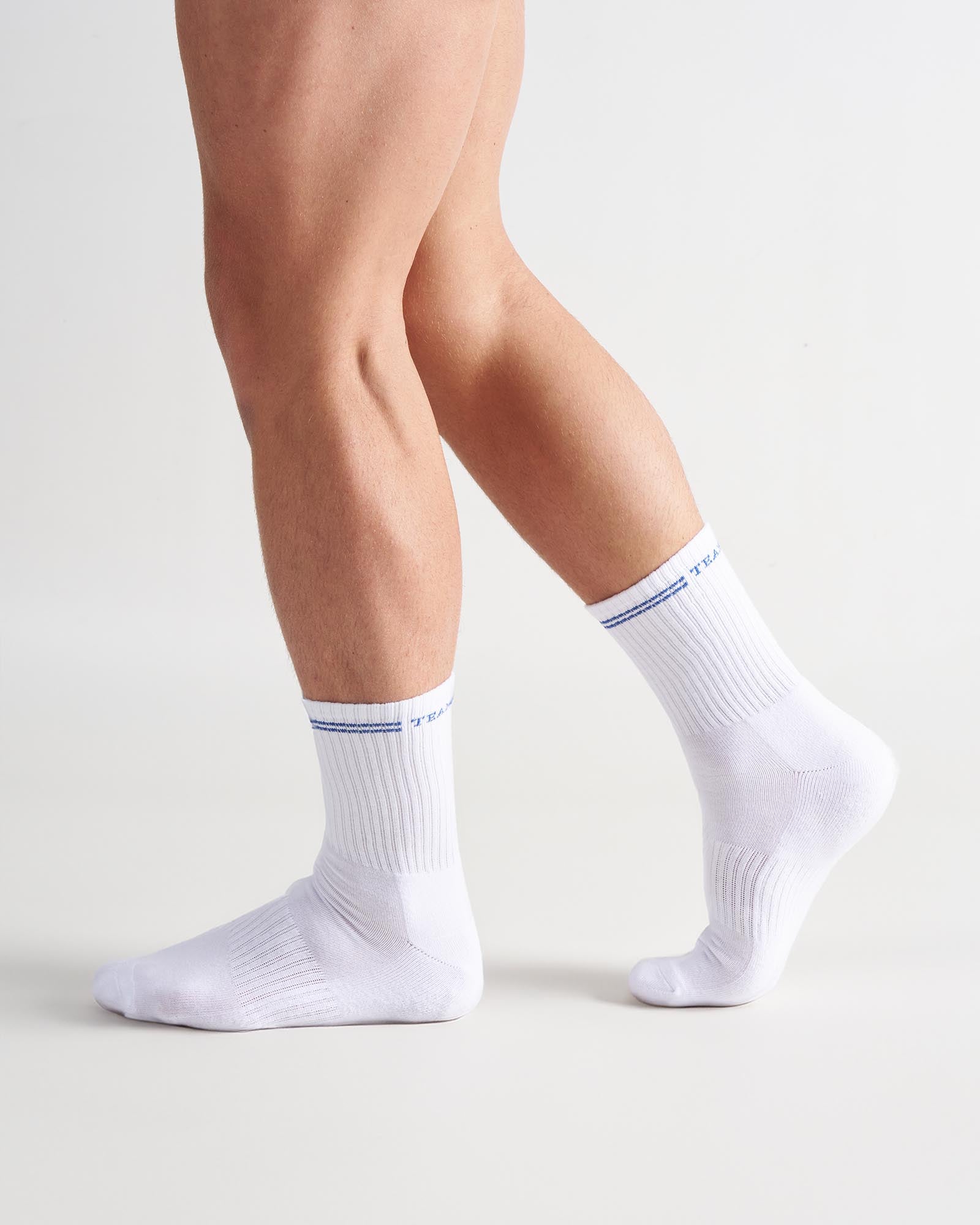 Classic Crew Socks - White|Blue