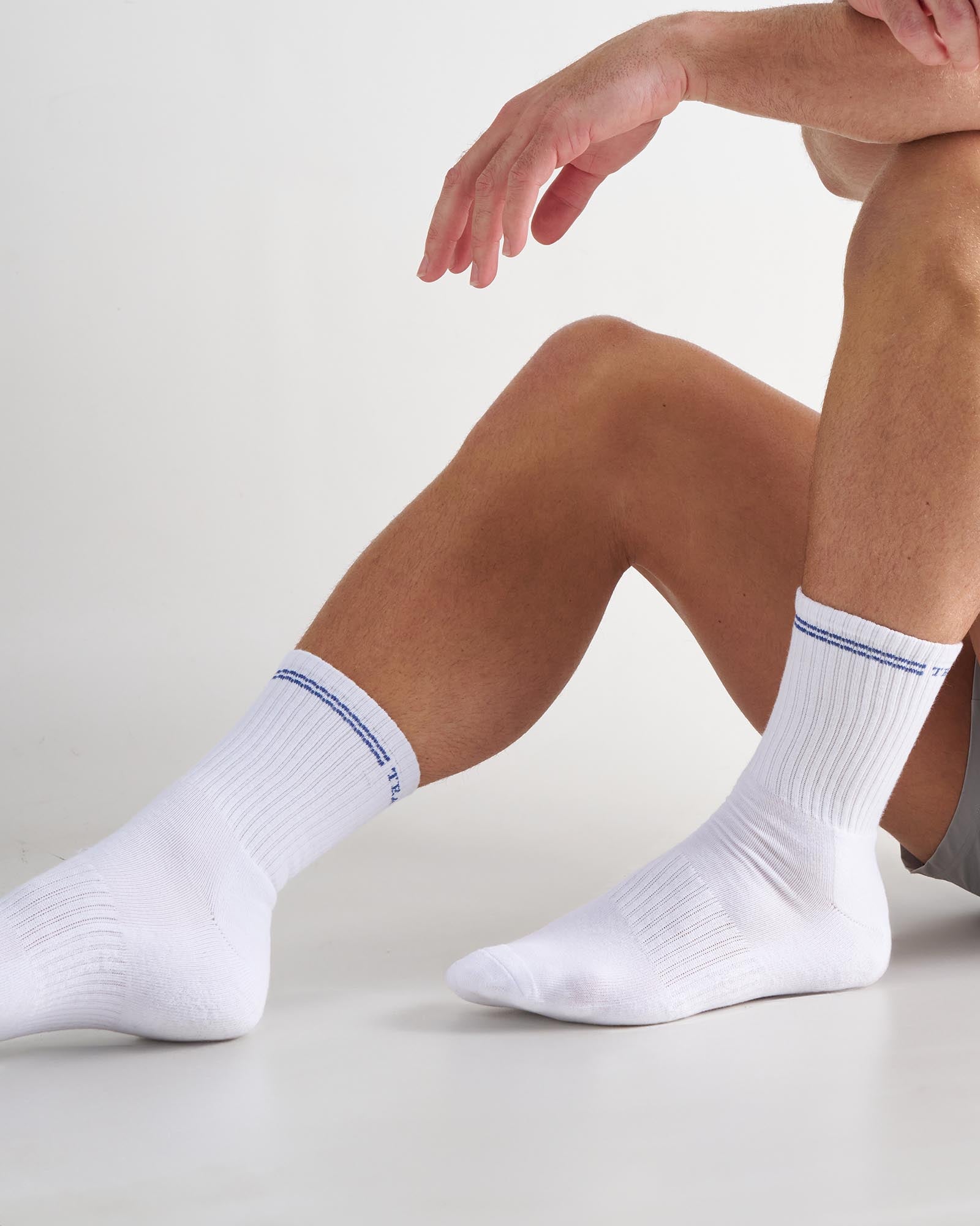 Classic Crew Socks - White|Blue