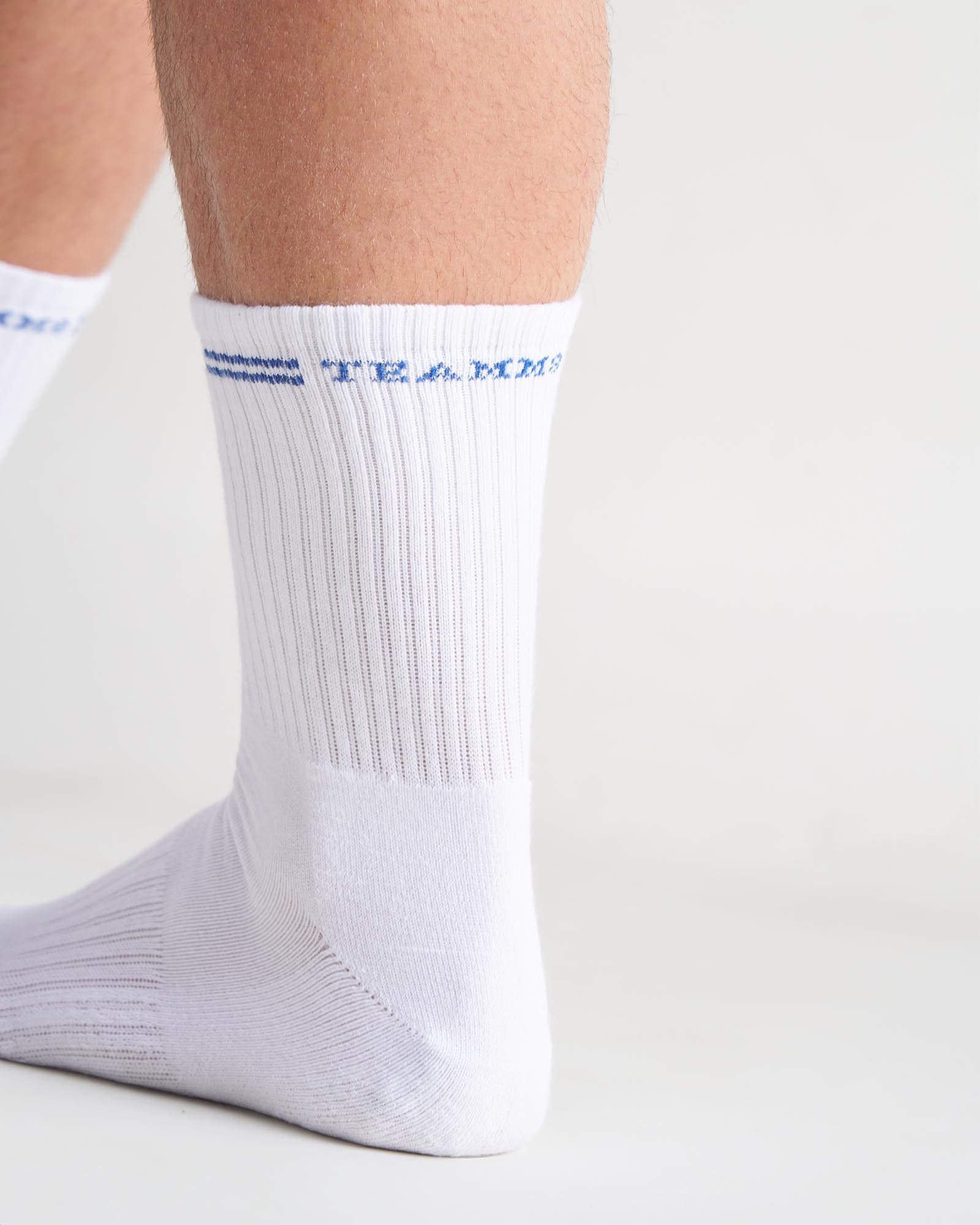 Classic Crew Socks - White|Blue