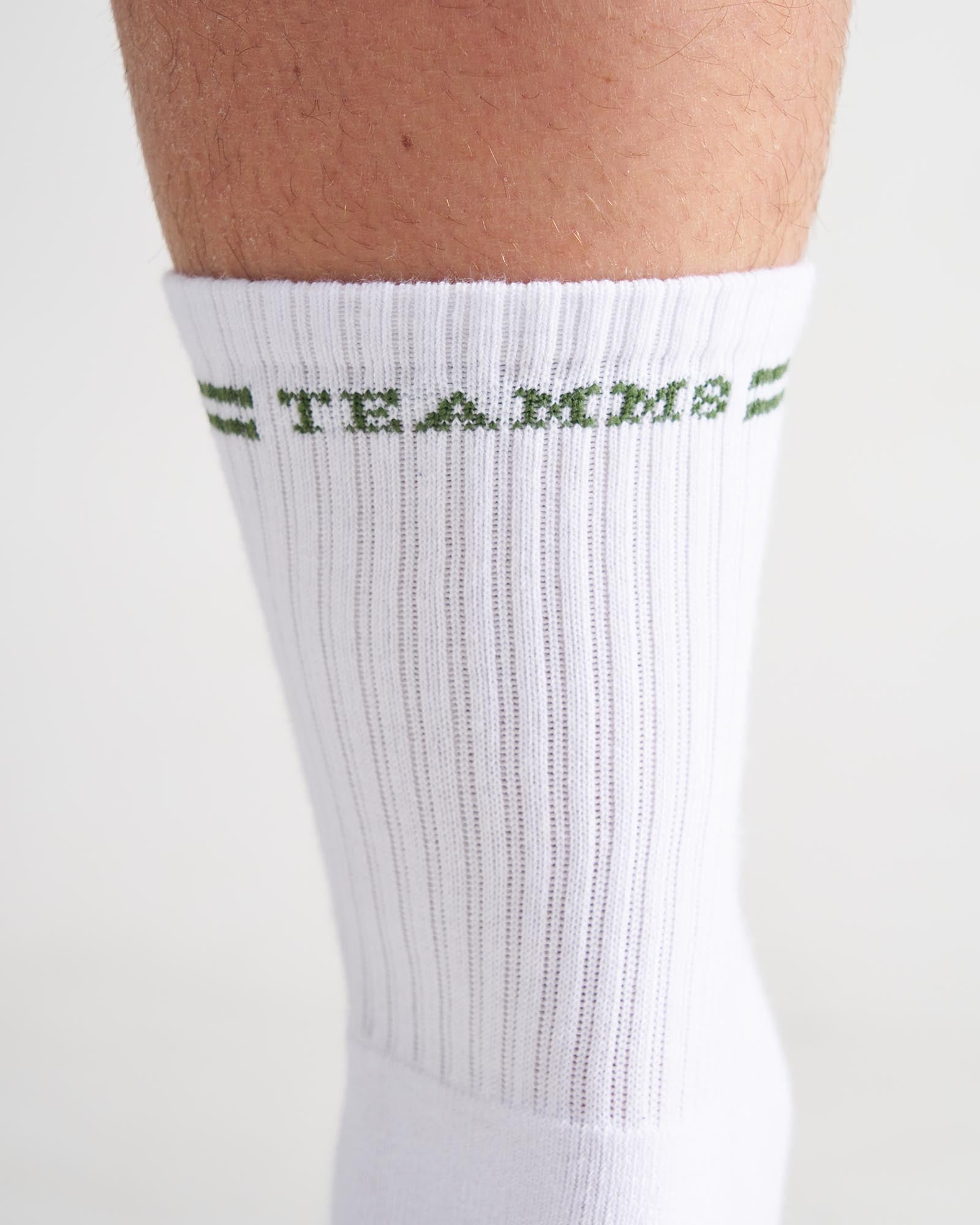 Classic Crew Socks - White|Green