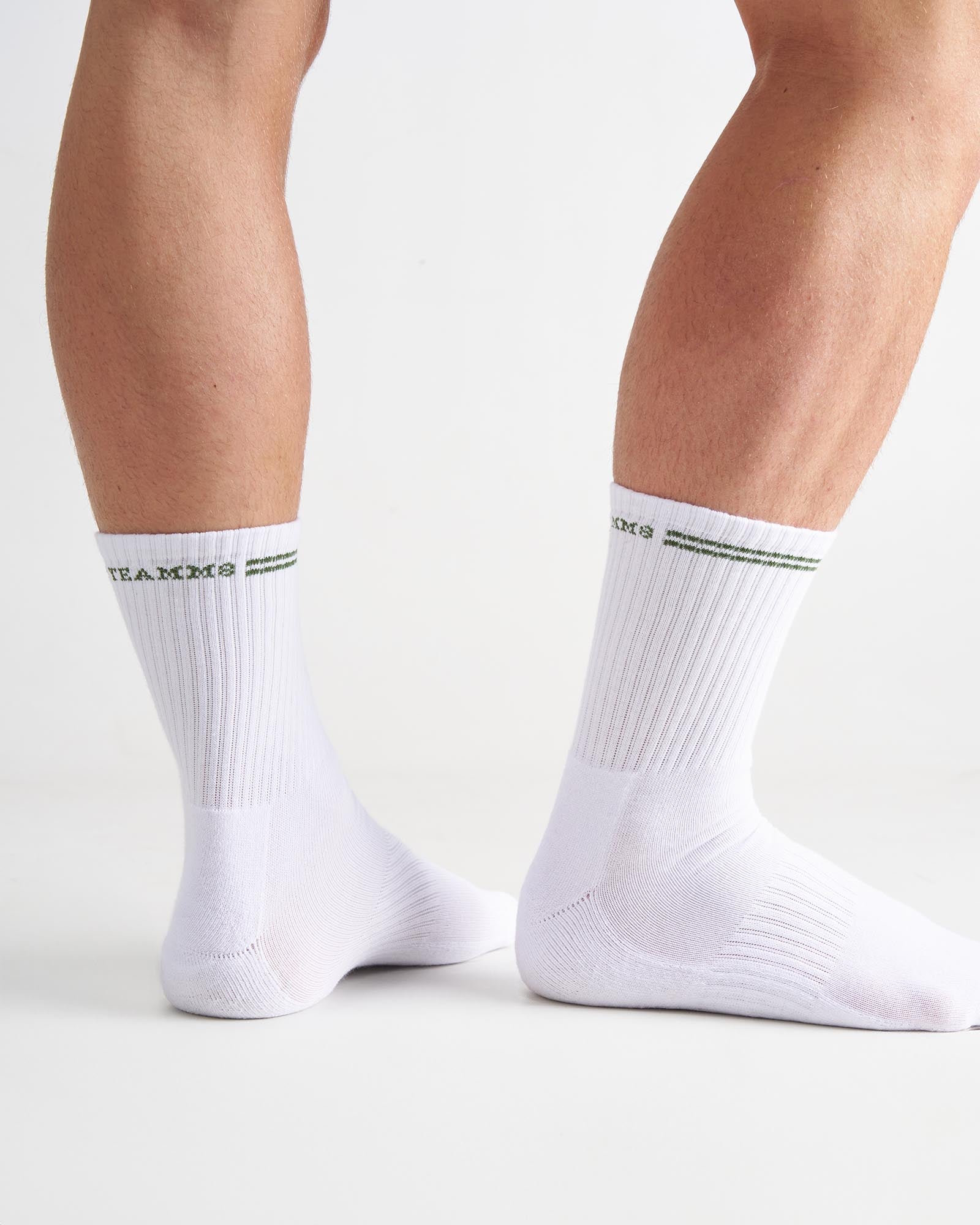 Classic Crew Socks - White|Green