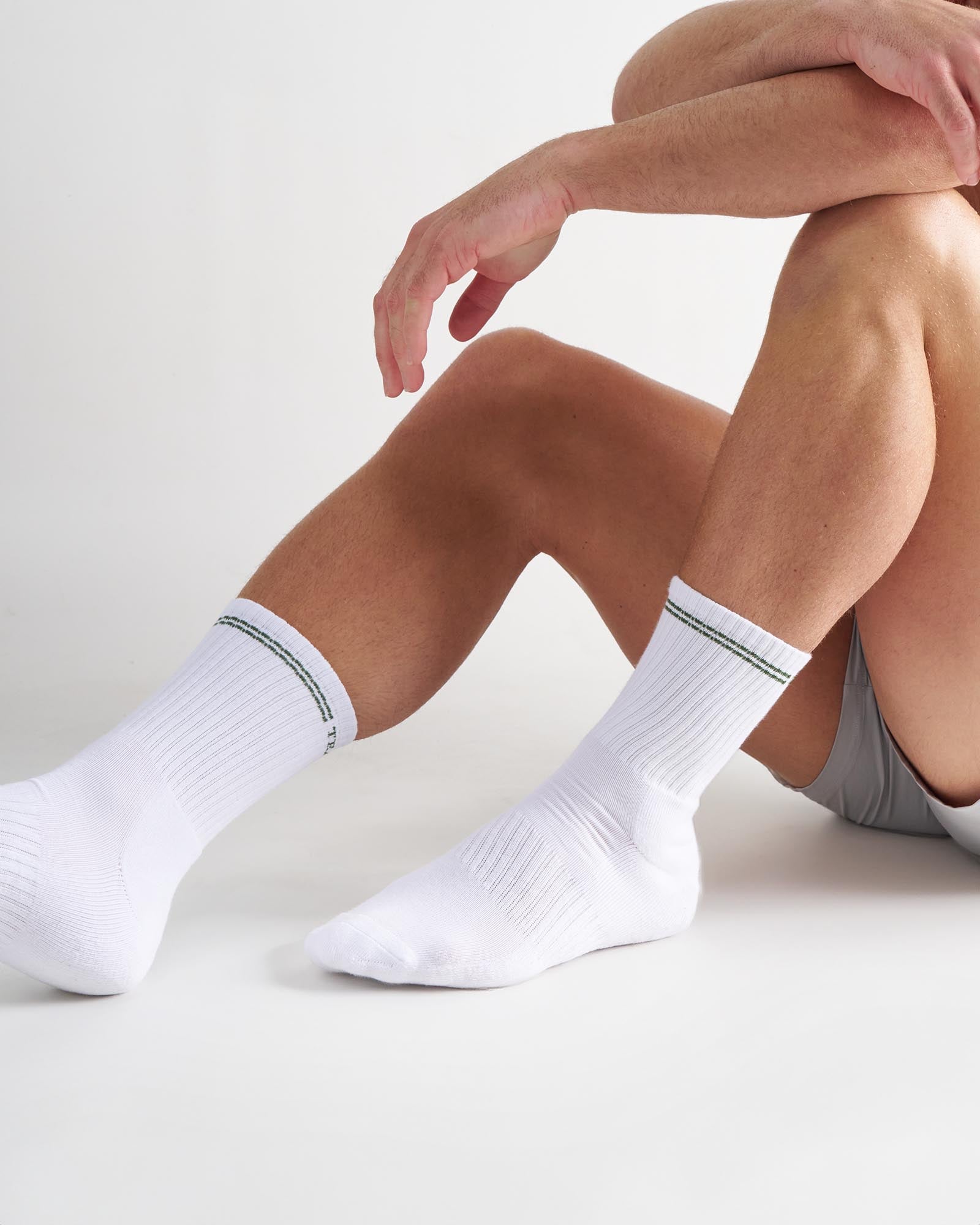 Classic Crew Socks - White|Green
