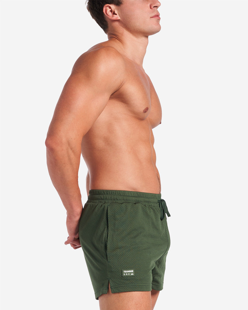 Shorts de malla TEAMM8 S.S.C. de 3" - Verde Selva