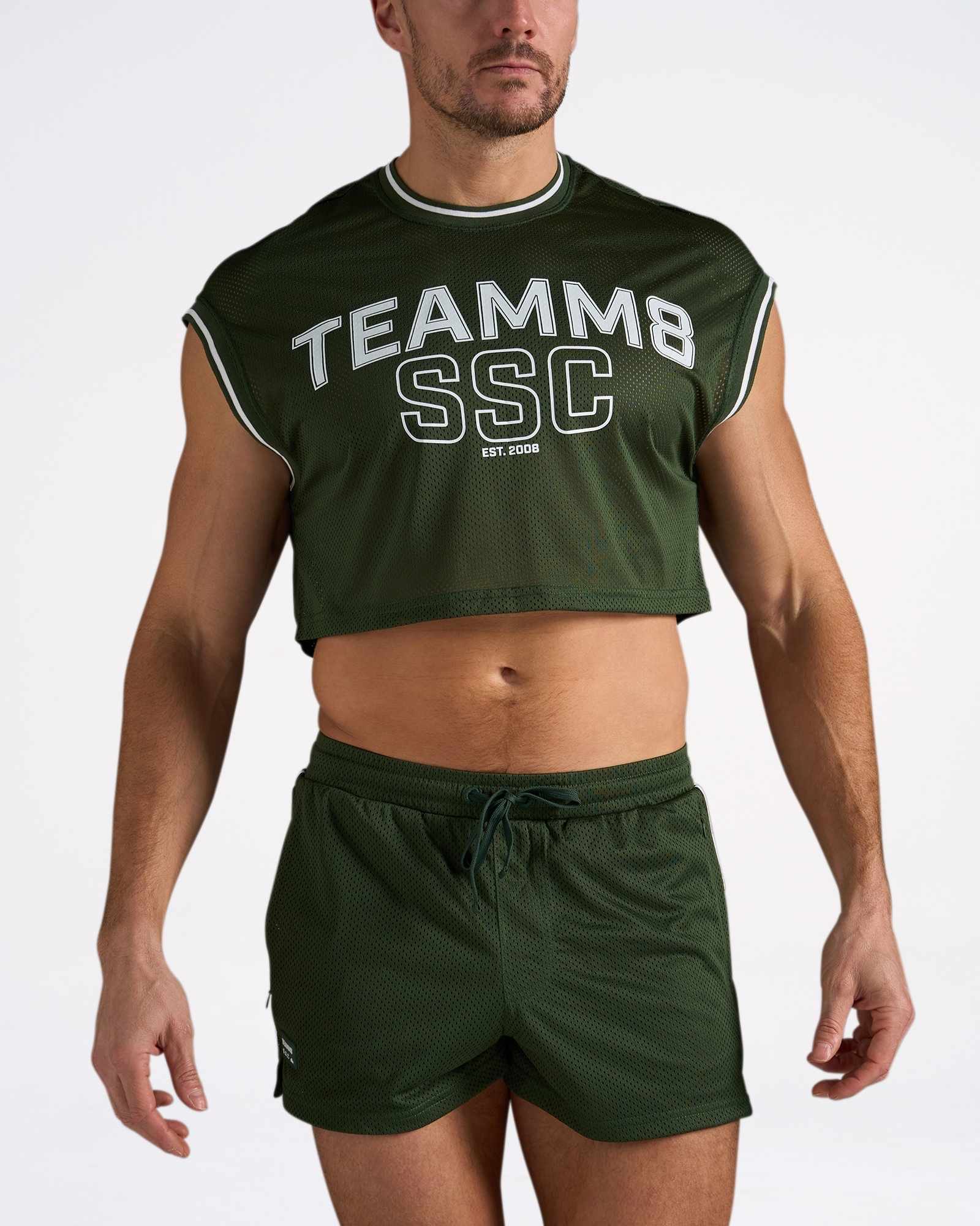 Camiseta Crop sin mangas S.S.C. Fraternity - Verde Selva