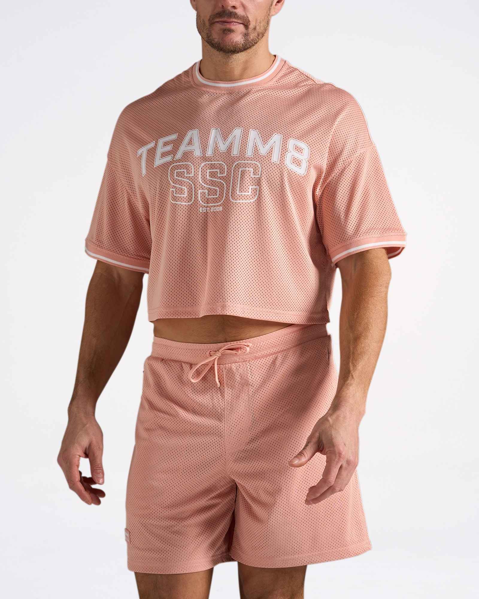 Camiseta Crop con mangas S.S.C. Fraternity - Rosa