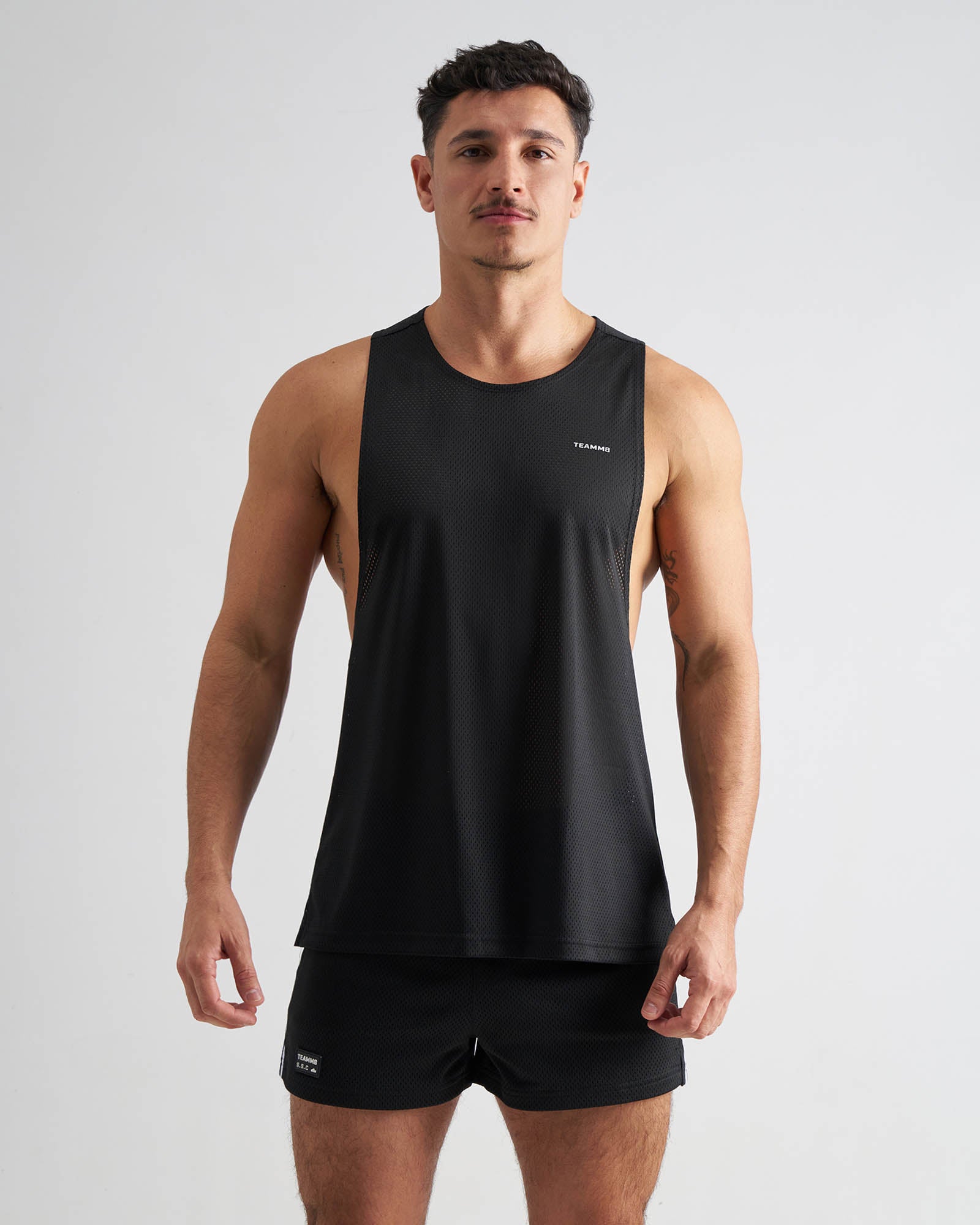 Camiseta de malla sin mangas TEAMM8 S.S.C. - Negro