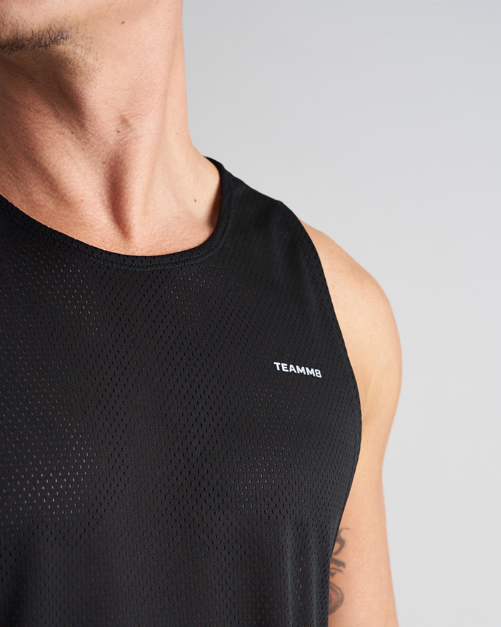 Camiseta de malla sin mangas TEAMM8 S.S.C. - Negro
