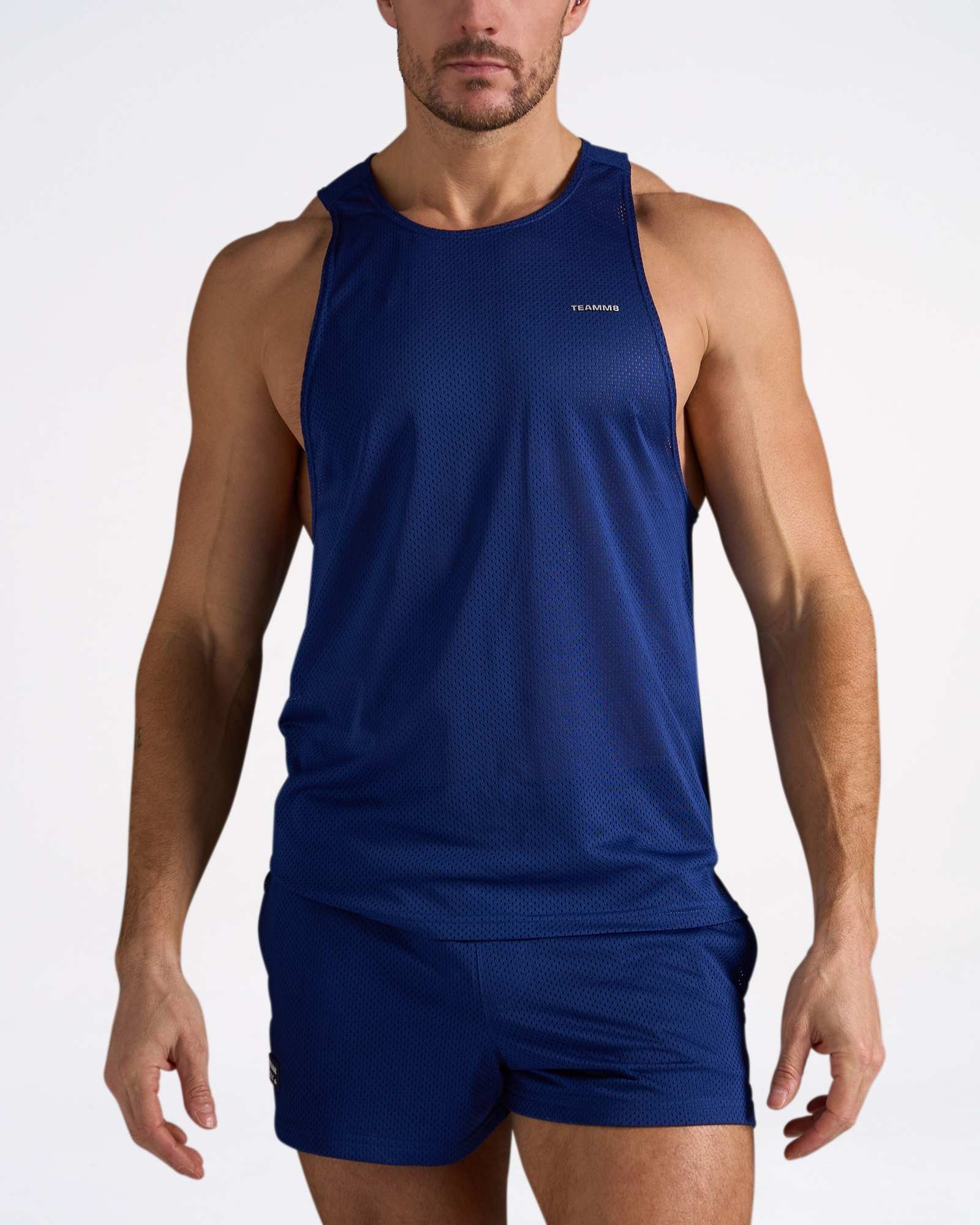 Camiseta de malla sin mangas TEAMM8 S.S.C. - Azul