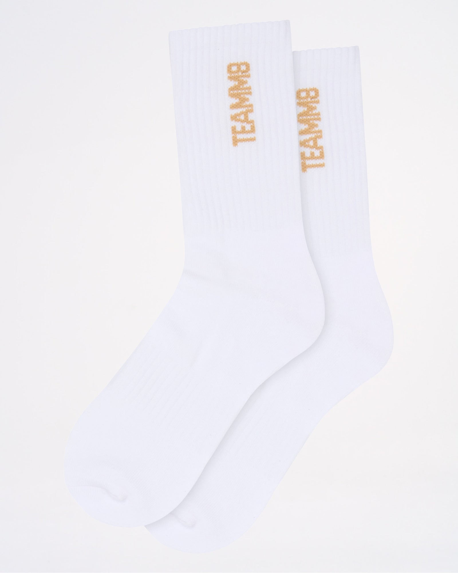 TEAMM8 Crew Socks - White|Tan