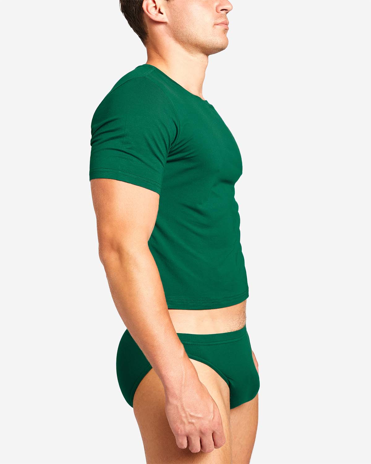 Camiseta Crop Body Bambú - Verde Oscuro