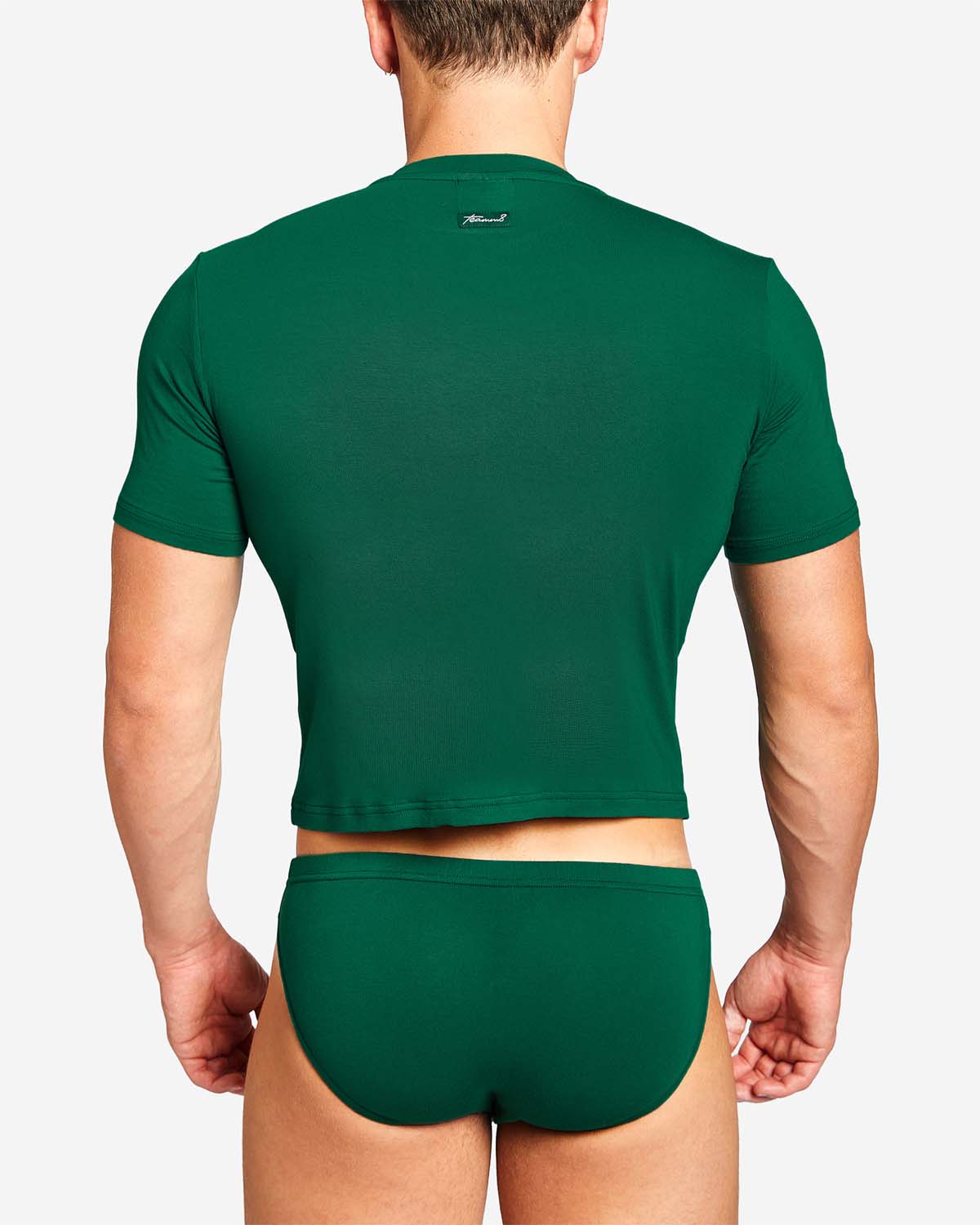 Camiseta Crop Body Bambú - Verde Oscuro
