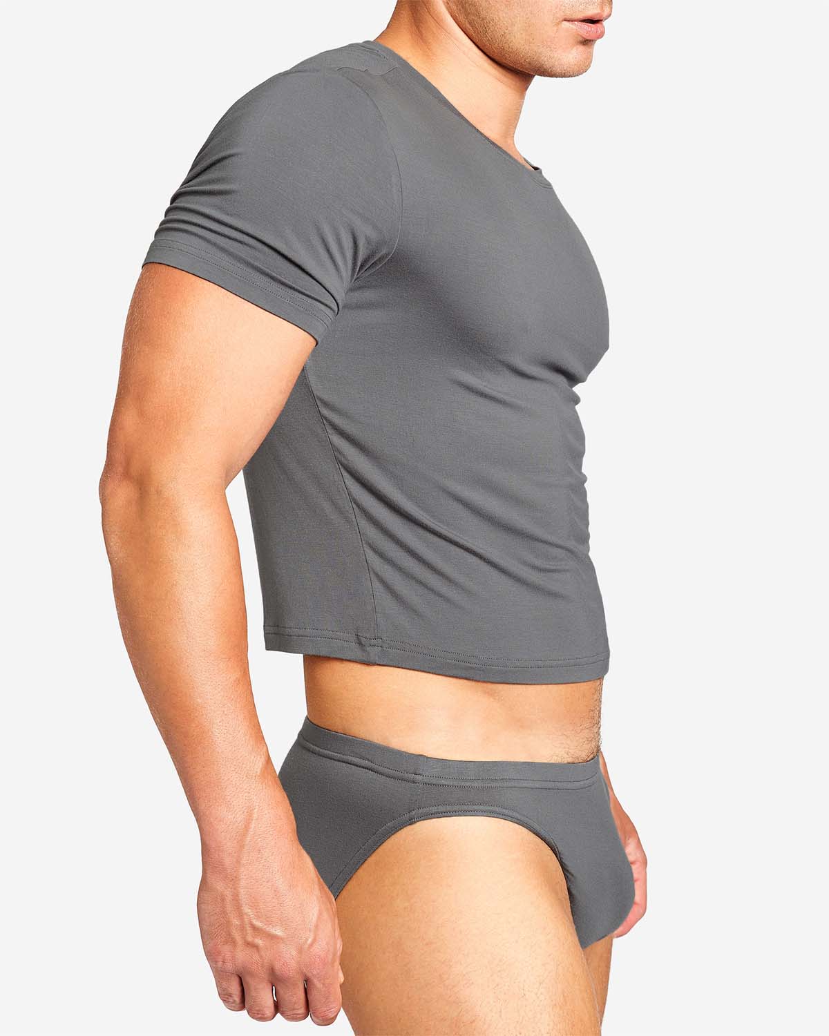 Body Bamboo Crop Tee - Gunmetal