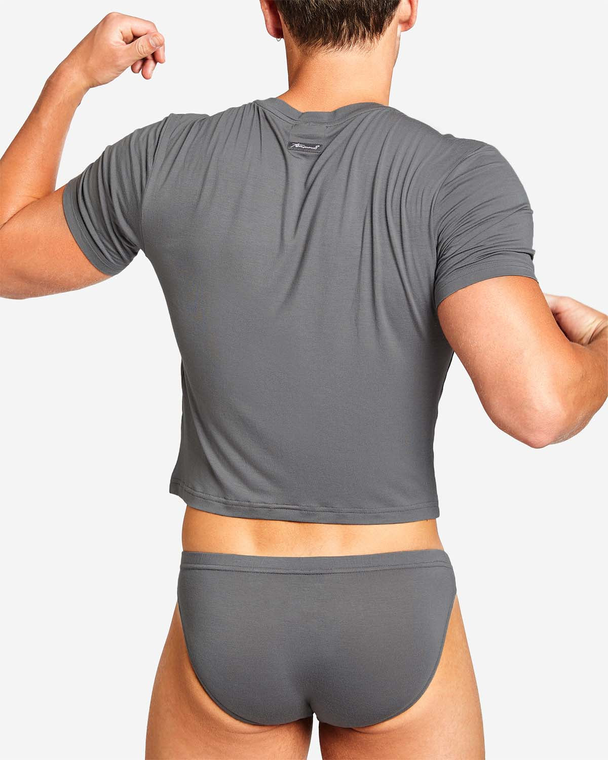 Body Bamboo Crop Tee - Gunmetal