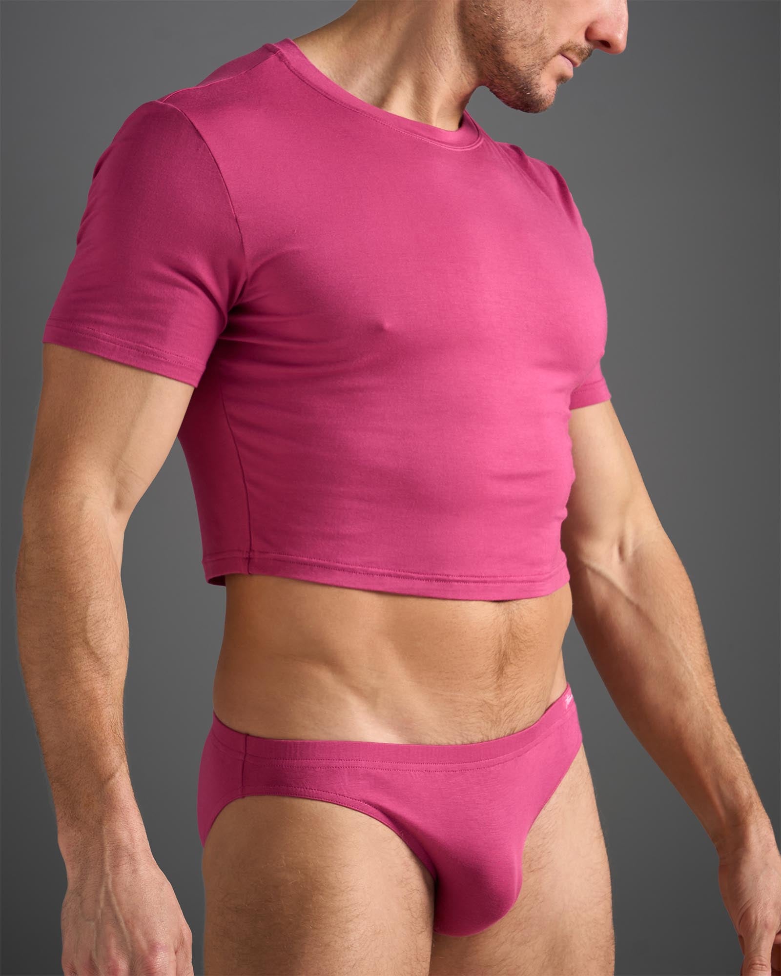 Camiseta Crop Body Bambú - Burdeos