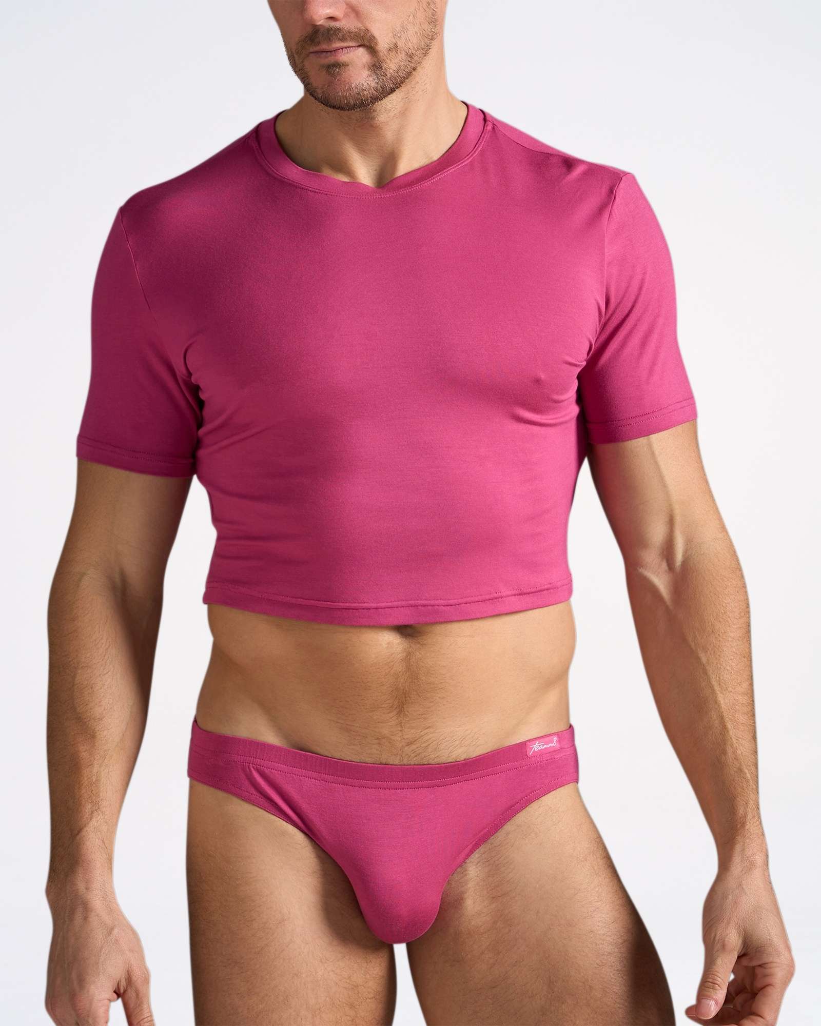Camiseta Crop Body Bambú - Burdeos