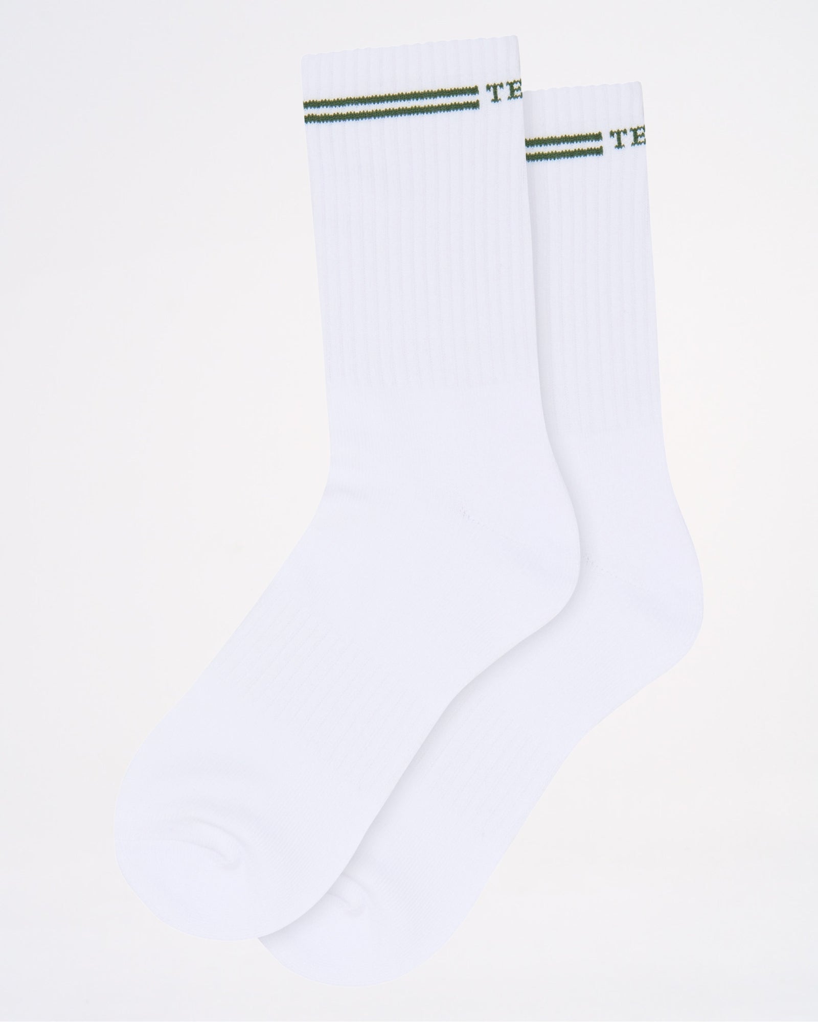 Classic Crew Socks - White|Green
