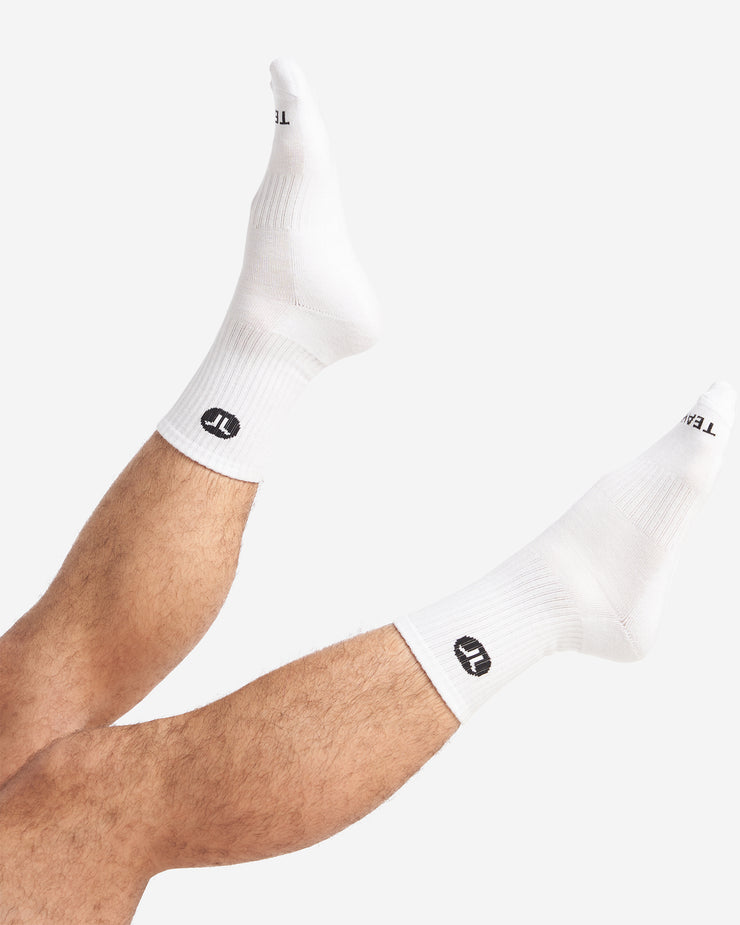 Sport Socks - White with black logo
