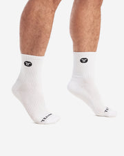 Sport Socks - White with black logo