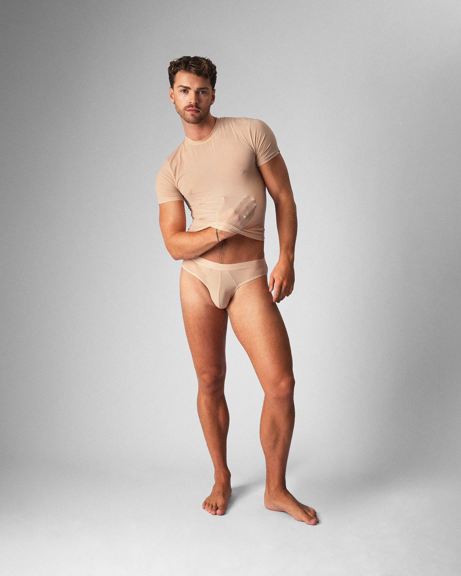Allure Sheer Cropped Tee - Husk