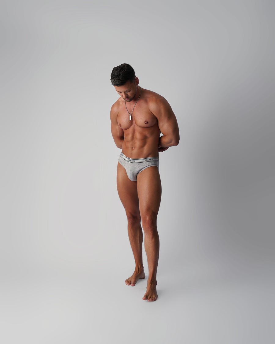 Cotton Classic Brief - Grey Marle