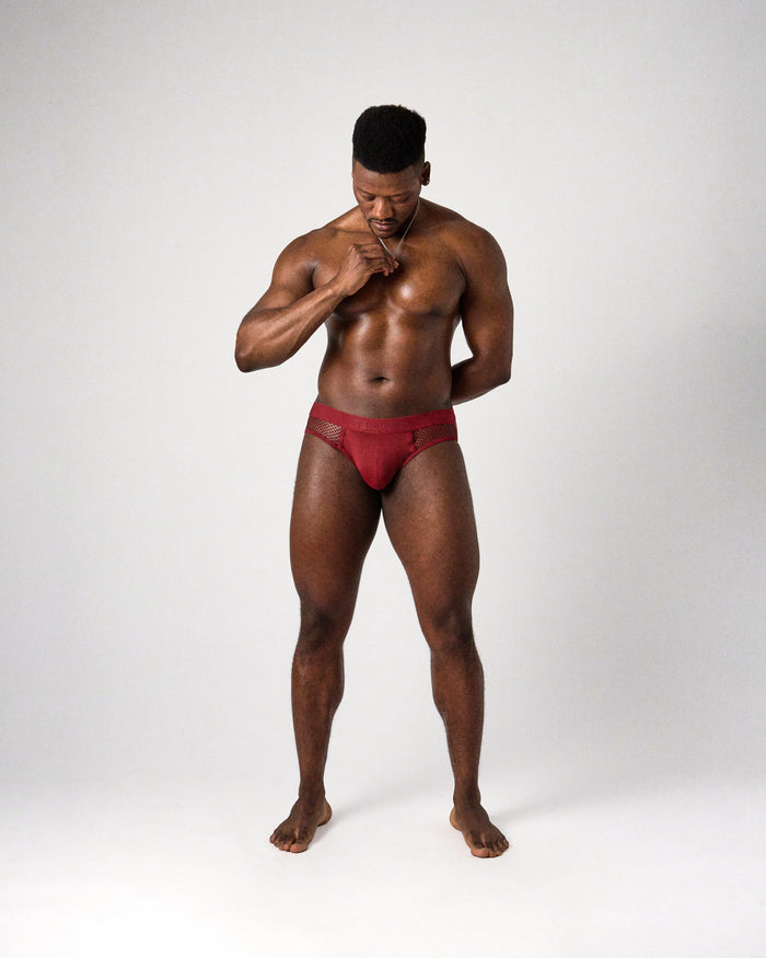 Edge Net Jock/Thong - Maroon