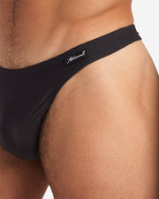 Closeup shot of Eclipse Thong in black color