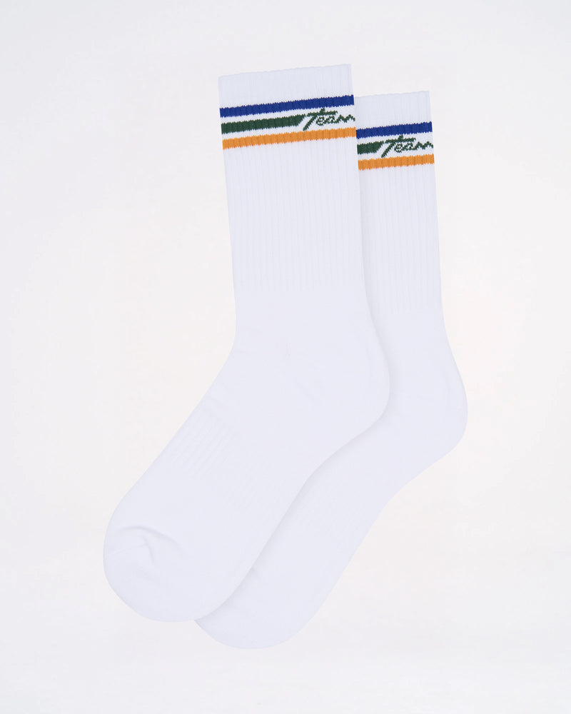 M.V.P. Retro Crew Socks - White|Stripes