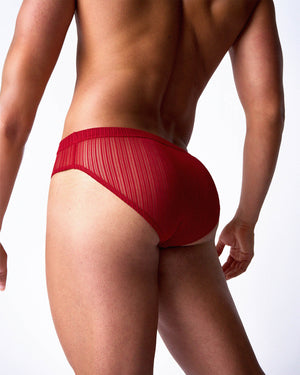 Romeo Sheer Bikini Brief - Cherry