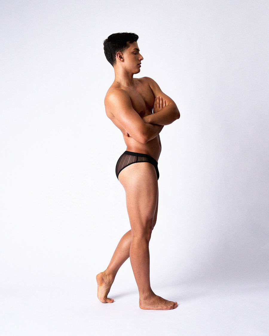 Romeo Sheer Bikini Brief - Noir