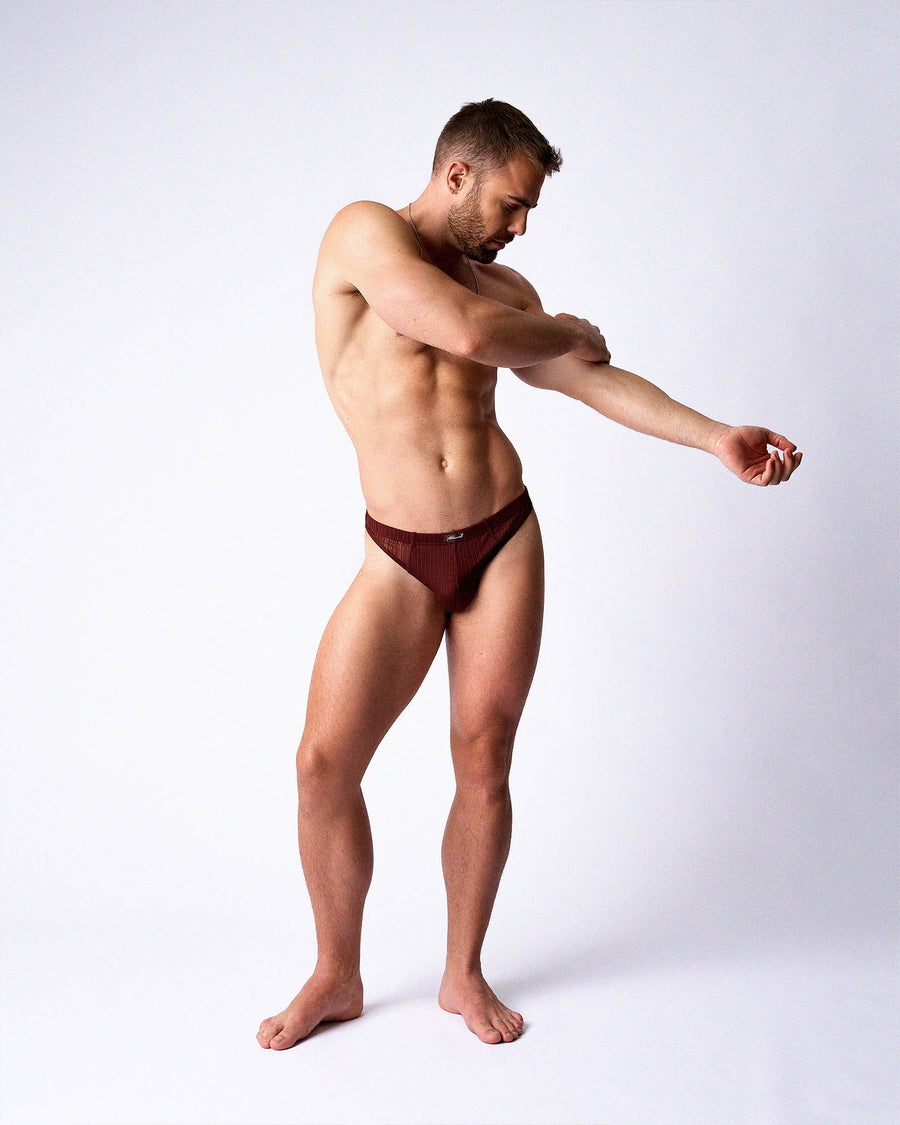 Romeo Sheer Thong - Mahogany