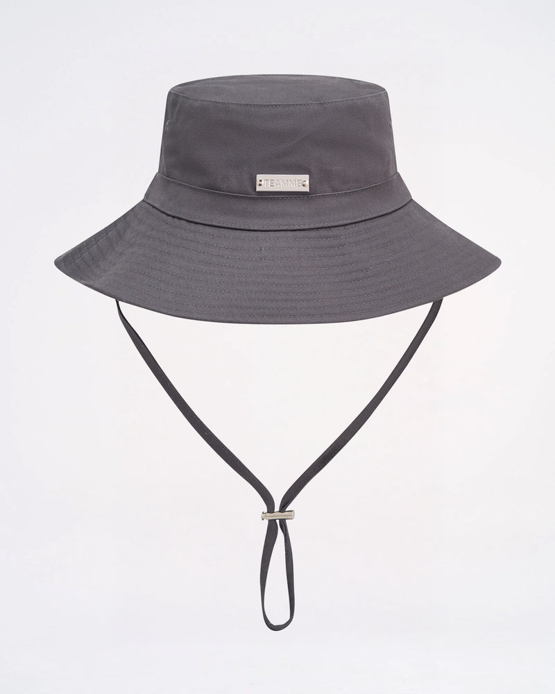 Statement Wide Brim Bucket Hat - Gunmetal