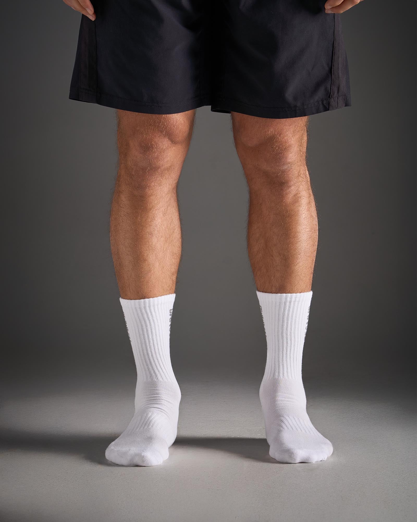 TEAMM8 Crew Socks - White|Grey