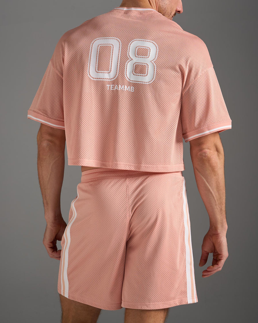 S.S.C. Fraternity Drop Sleeve Crop Tee - Dusty Pink