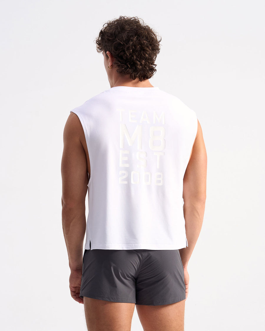 Strike Box Muscle Tank - White