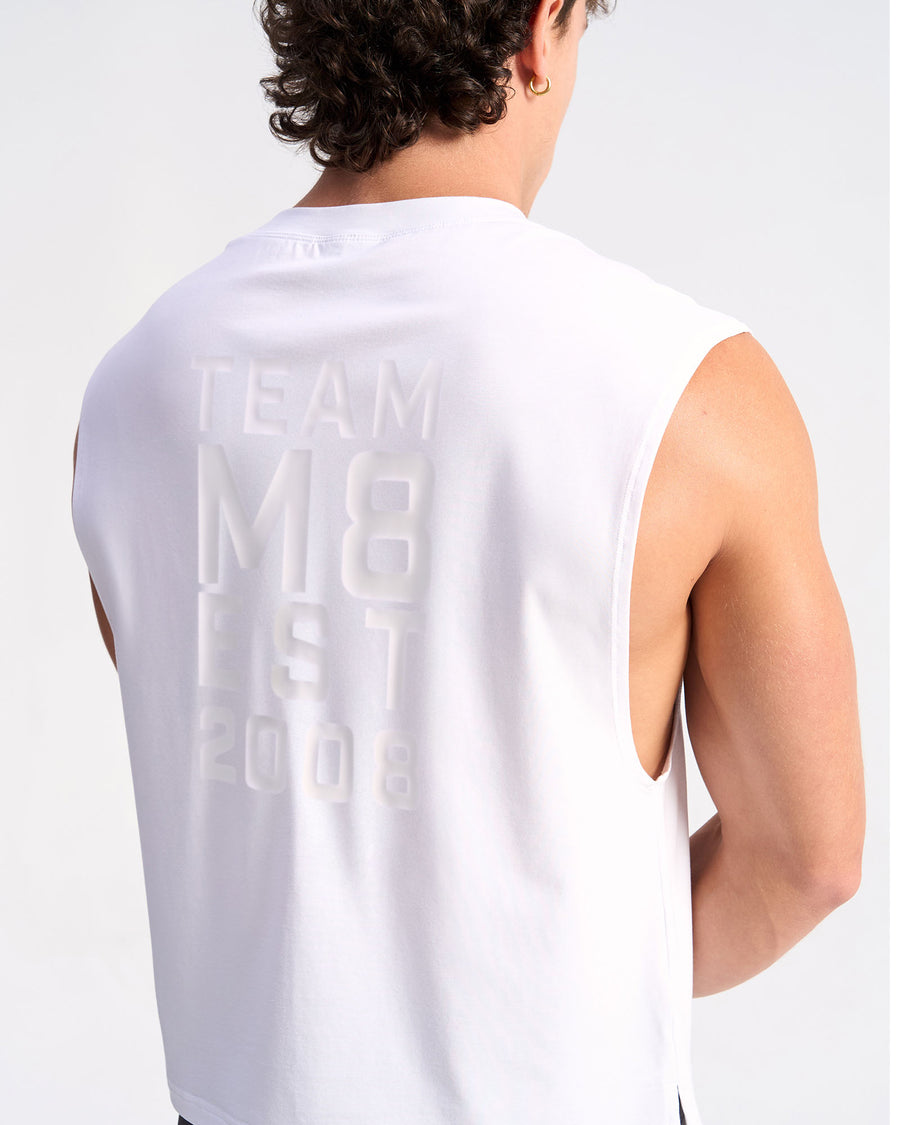 Strike Box Muscle Tank - White