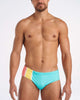Grid Square Cut Swim Brief - Bondi Stripes