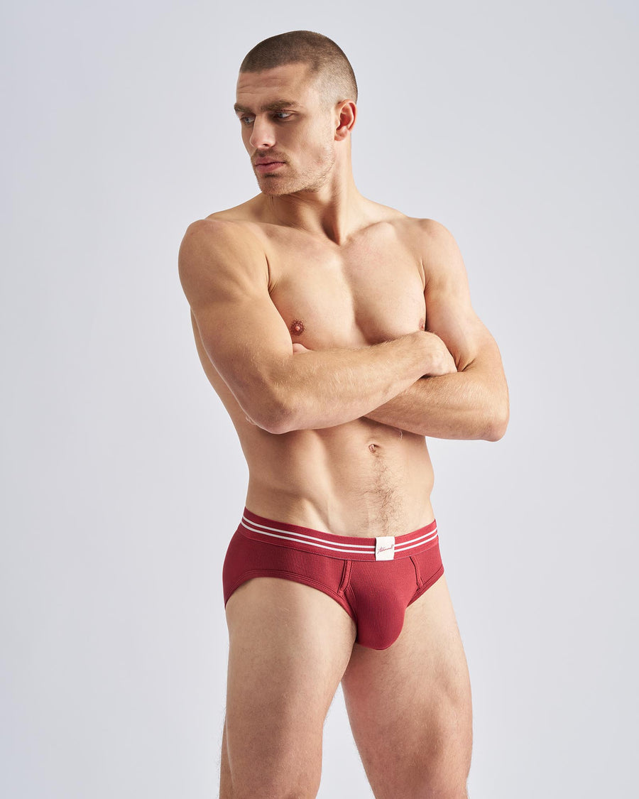 MVP Ribbed Brief - Maroon
