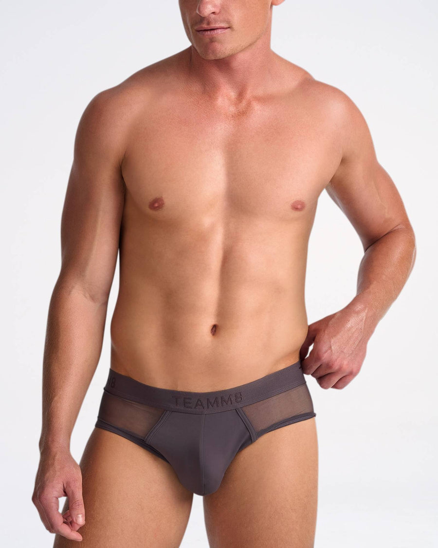 Score Sheer Wide Cut Brief - Gunmetal