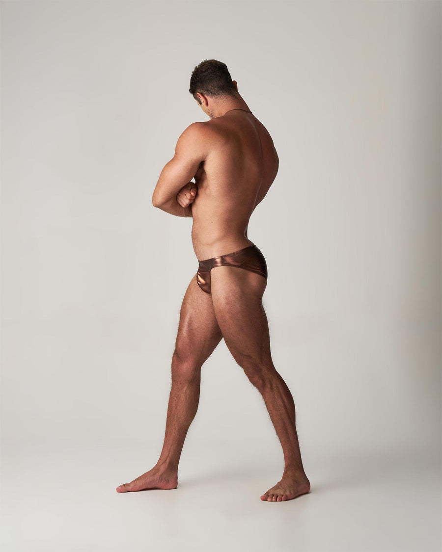 Chrome Bikini Brief - Bronze