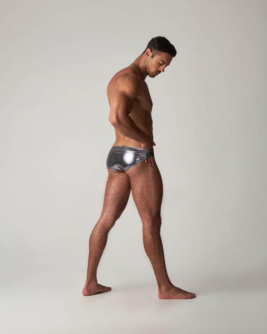 Chrome Bikini Brief - Mercury