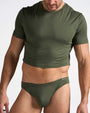 Body Bamboo Crop Tee - Olive Green