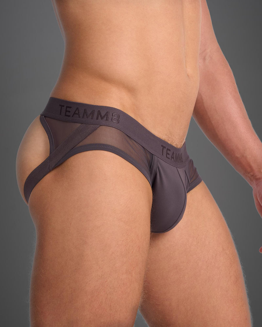 Score Sheer Wide Cut Jockstrap - Gunmetal