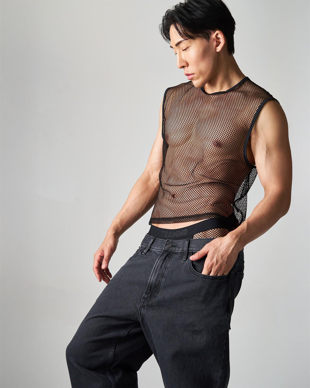 Edge Net Muscle Tank - Jet