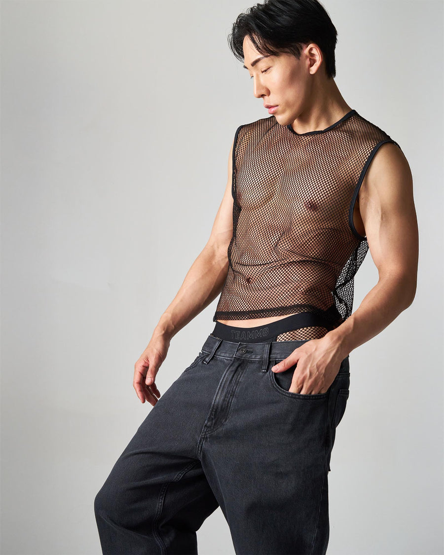 Edge Net Muscle Tank - Jet