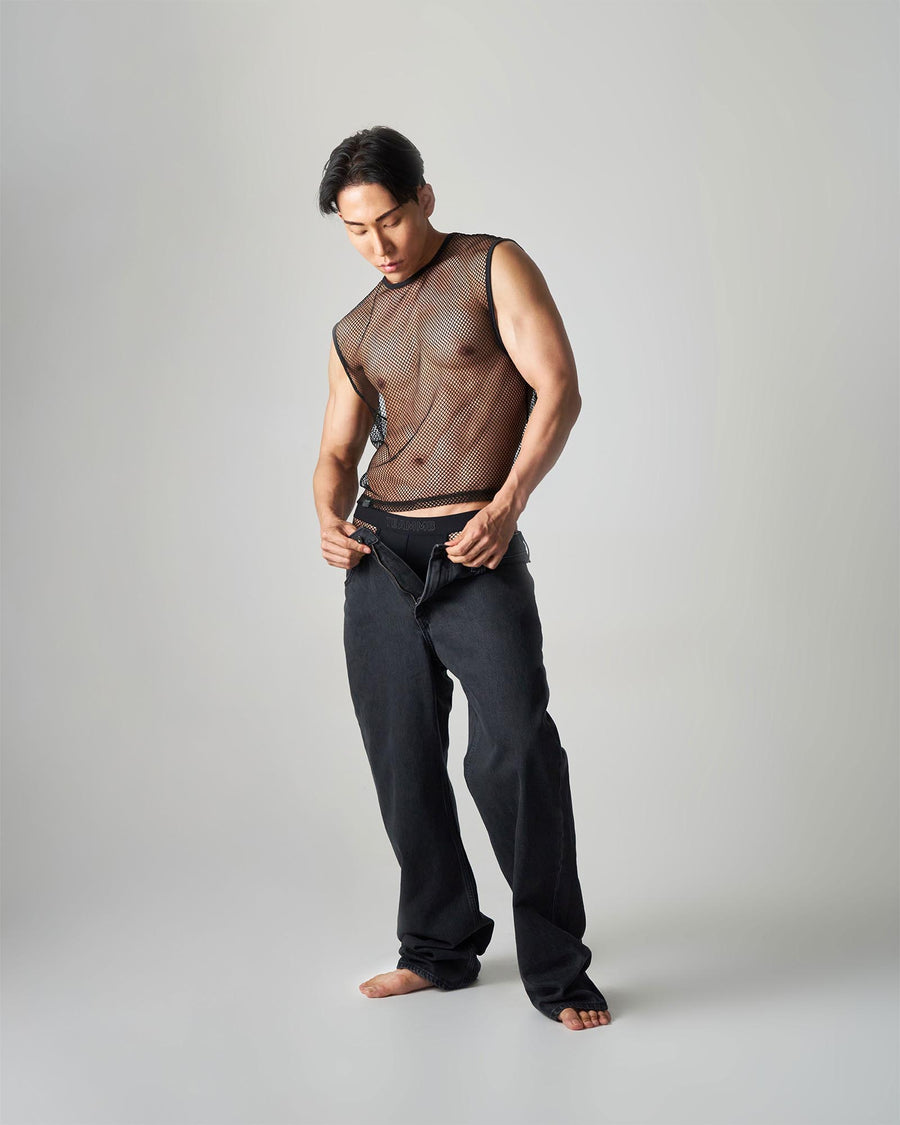 Edge Net Muscle Tank - Jet