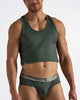 Racer Mesh Crop Singlet - Hunter Green
