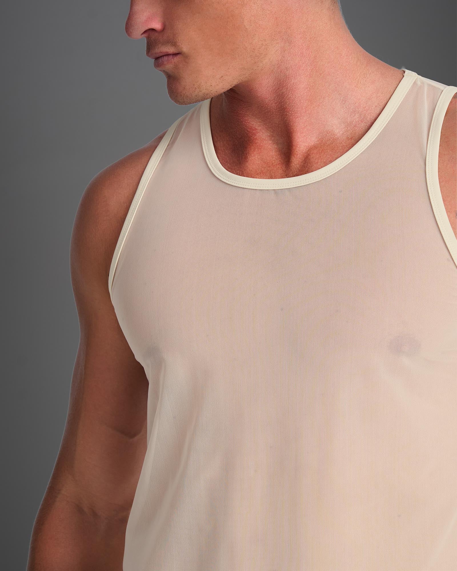 Score Sheer Tank - Cloud Cream