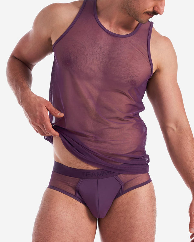 Score Sheer Tank - Plum Purple