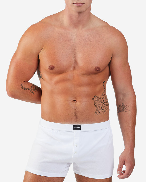 Cotton Boxer Short - White